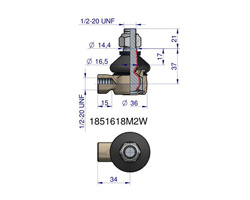 Przegub kierowniczy 34mm 1/2-20 1851618M2W CASE IH WARYŃSKI