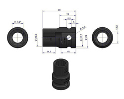 Nasadka udarowa sześciokątna 1/2" 13 mm Waryński