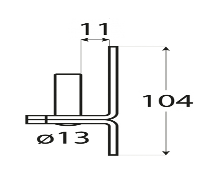 Uchwyt czopowy do bram furtki drzwi 11x104x4,0 domax