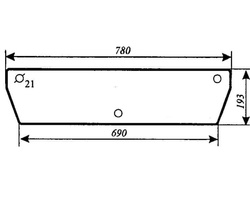 szyba do ciągnika Massey Ferguson 342 350 352 355 360 362 362N 365 372N 375 382N 390 390T 396 398 399 - tylna dolna (872) 3476137M1