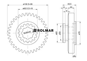 Koło zębate III biegu i reduktora przesuwne C-330 Skropol