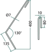 palec zagarniający siewnika Amazone II prawy 3743300