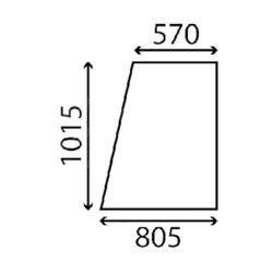 szyba JCB- drzwi górna 827/20176 (4326)