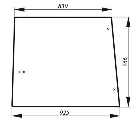 szyba do ciągnika John Deere - boczna bezbarwna L57976 (0017)