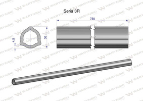 Rura wewnętrzna Seria 3R do wału 910 przegubowo-teleskopowego 36x4.5 mm 755 mm WARYŃSKI [WR2323735]