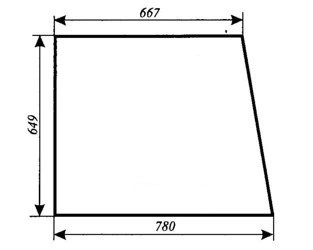 szyba do ciągnika Massey Ferguson serie 2000 - boczna prawa stała (883) 3380127M1
