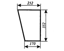 szyba do ciągnika C-330 kabina Smolniki (Koja) nowy i stary typ - przednia dolna (lewa, prawa) (381)