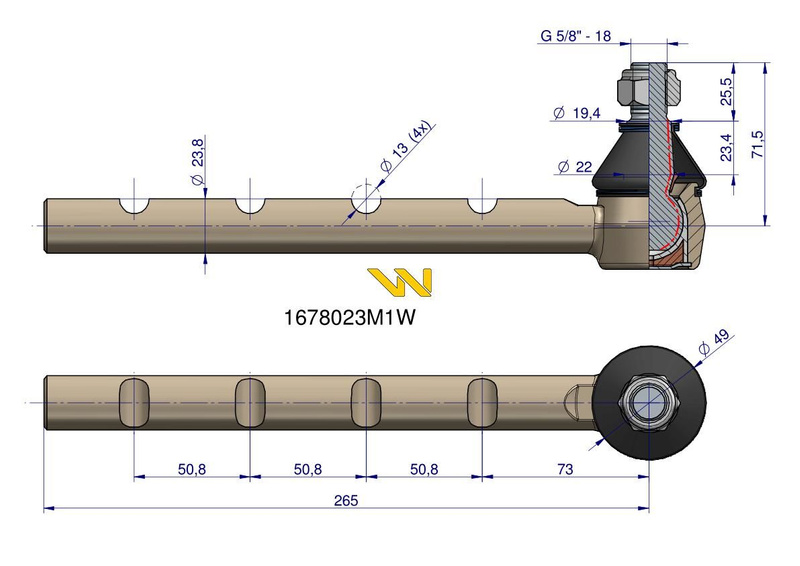 Przegub kierowniczy dolny 1678023M1 Massey Ferguson WARYŃSKI
