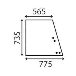 szyba do ciągnika Fendt- boczna przednia przesuwana prawa bezbarwna 275500210260 (4645)