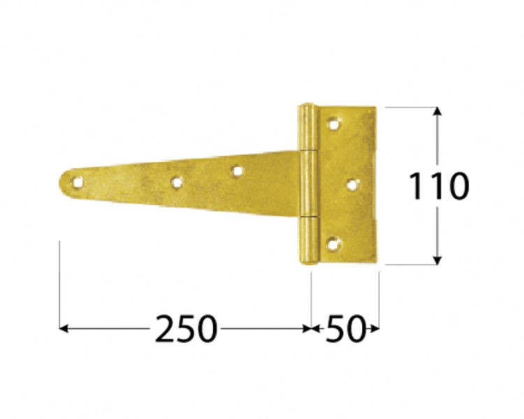 Zawias trójkątny 250x50x110x2,5 furtki skrzynie domax