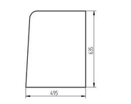 szyba Volvo - boczna prawa tylna 7418291 (2967)