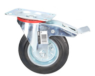 Koło obrotowe 160mm 140kg metalowo gumowe z hamulcem do wózków