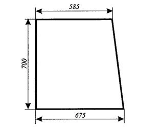 szyba do ciągnika URSUS 6014 kabina Sokółka - boczna (lewa, prawa) (738)
