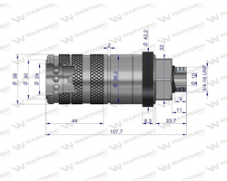 Szybkozłącze hydrauliczne zrywalne seria WIA3CV gniazdo G3/4 UNF gwint zewnętrzny EURO PUSH-PULL Waryński