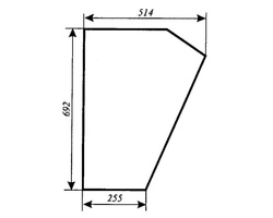 szyba do ciągnika C-360, MF-255 kabina Koźmin - drzwi dolna (lewa, prawa) (173)
