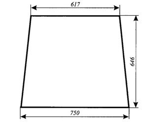 szyba do ciągnika C-330 kabina Naglak Koźmin z turem - boczna stary typ (lewa, prawa) (784a)