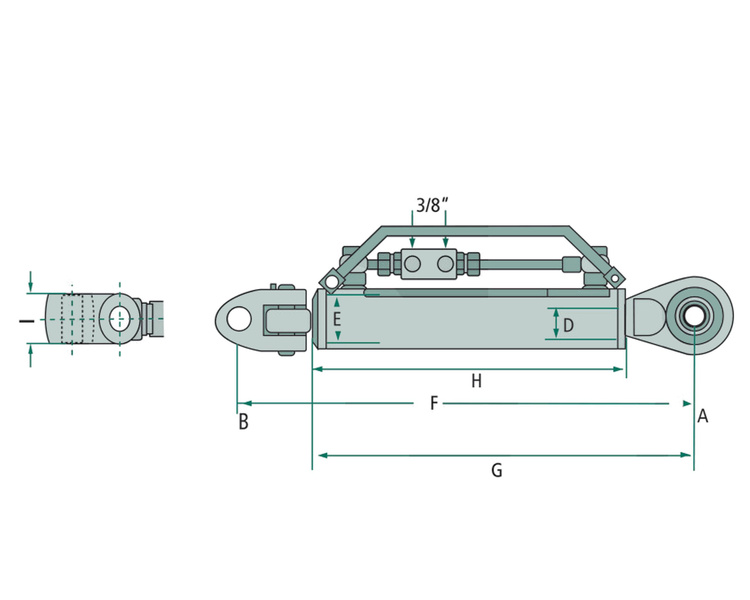 Łącznik górny z głowicą widełkową i głowicą kulkową 640-910mm