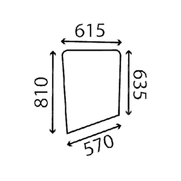 szyba do ciągnika Case - drzwi górna 3217106R1 (4011)
