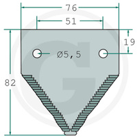 Nożyk listwy tnącej 206236M1, kombajn Massey Ferguson