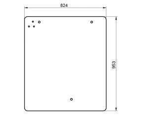 szyba Merlo Panoramic - przednia zielona 044164 (2642)