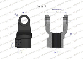 Widłak wału na trzpień 1 3/8 Z21 - 22X54  Seria 1R Waryński