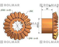 Koronka mechanizmu różnicowego koło koronowe C-330 oryginał Ursus 50013120