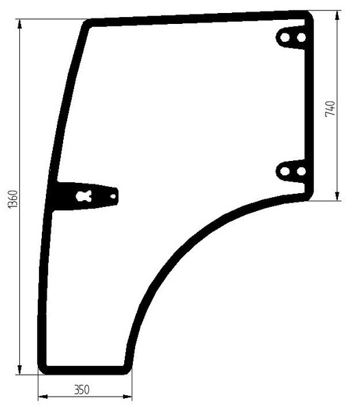 szyba Ursus C-350 - drzwi lewe (3840)