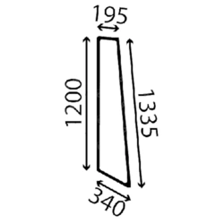szyba JCB - narożna lewa 332/A1058
