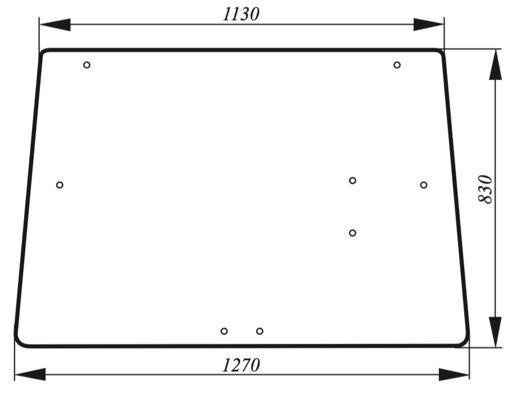 szyba do ciągnika John Deere - tylna bezbarwna L57979 (0007/1)