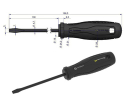 Wkrętak płaski 5 x 100 mm. stal SVCM. Waryński
