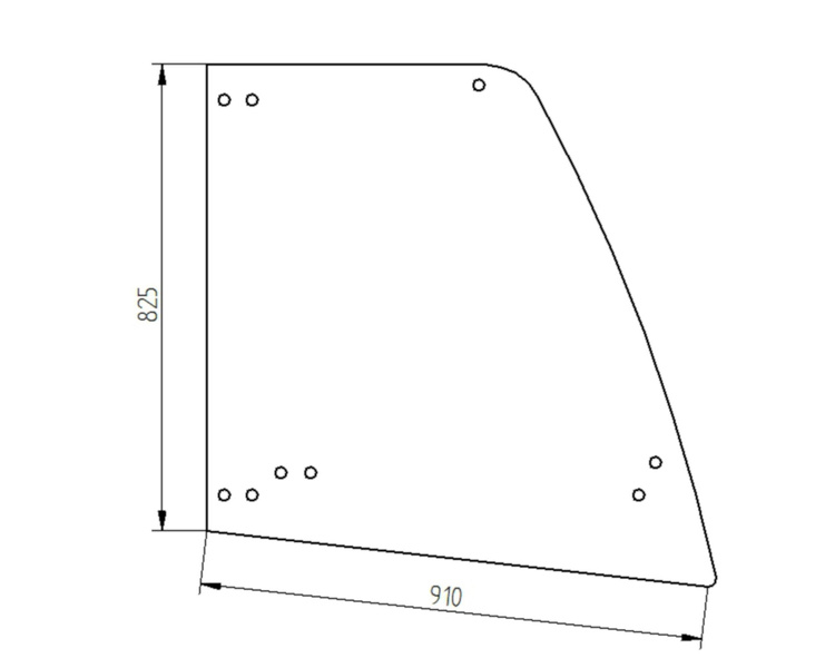 szyba Komatsu - boczna prawa górna 42T-56-21080 (3953)