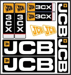 naklejka, logo na maskę JCB 3CX stary typ