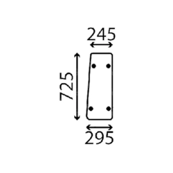 szyba JCB - boczna tylna prawa KHN1290