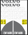 naklejka, logo na maskę koparka Volvo EW 160B