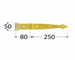 Zawias bramkowy pasowy 250x80x50x2,5 furtki skrzynie domax