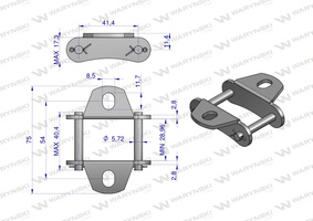 Zamek łańcucha z przyłączem obustronnym S45K1 Waryński