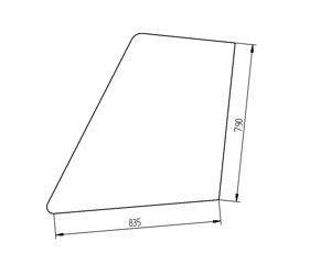 szyba ładowarka teleskopowa Manitou - drzwi górna 182358 (2868)