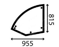 szyba do ładowarki Haulotte - drzwi górna 2326010080 (3349)