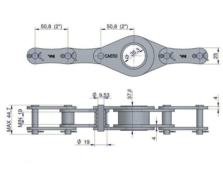 Łańcuch CA650-132 ogniw Prasa Zwijka WARFAMA Z-543 Waryński