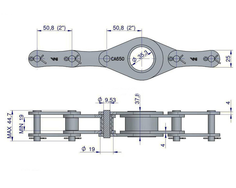 Łańcuch CA650 160 ogniw zastosowanie Prasa Zwijka Sipma 5276077500 Waryński