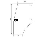 szyba do ciągnika Deutz-Fahr - drzwi lewe zielone 04352850 (2951)