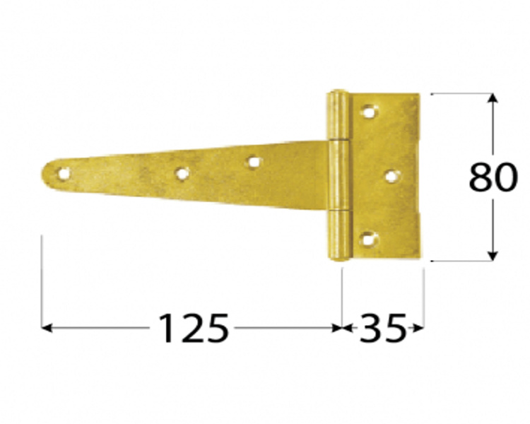 Zawias trójkątny 125x35x80x2,0 furtki skrzynie domax