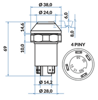 przycisk, włącznik światła roboczego Deutz-Fahr 01177876