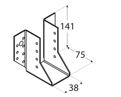 Wieszak belki 38x141x75x2,0 dmx