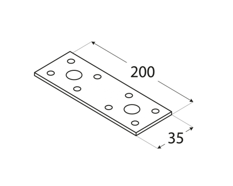 Łącznik ciesielski płaski płyta perforowana 200x35x2,5 LP3 domax