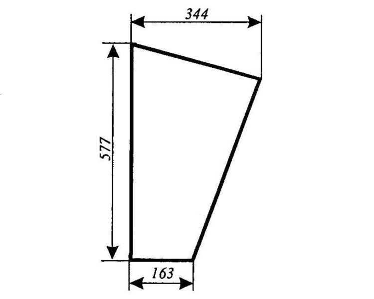 szyba do ciągnika C-330 kabina Koźmin z turem (Z.Szyszka) - drzwi dolna (lewa, prawa) (688)