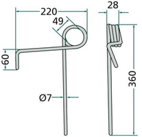 Palec zagarniający siewnika Amazone 3408200 przedni
