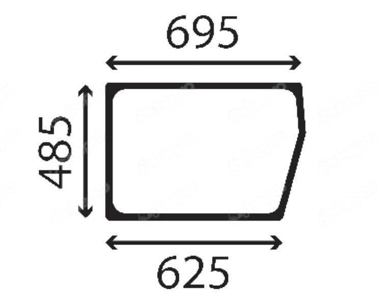 szyba Yanmar - drzwi lewe dolna 4-6610010885