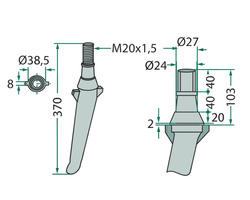 Ząb brony aktywnej Krone 370mm 56030 1163214870