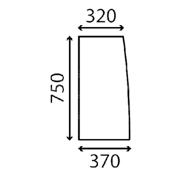 szyba Kubota - boczna lewa RG408-46260 (3877)